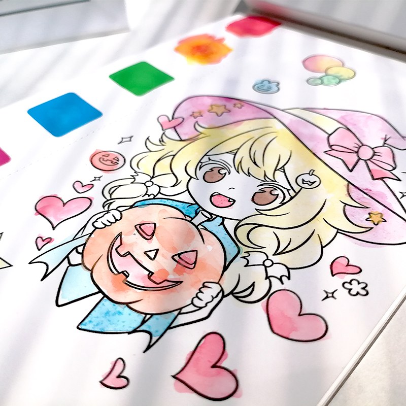 Holiday-Themed Watercolor Coloring Book